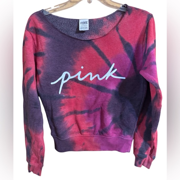 PINK Victoria's Secret Tops - Pink Victoria Secret Tie Dye Sweatshirt